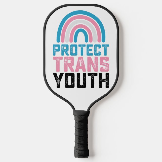 Raquette De Pickleball Pride LGBT Protéger les jeunes transgenres transge (Recto)