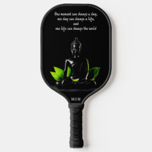 Raquette De Pickleball Quote de bouddha monogramme personnalisé