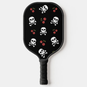 Raquette De Pickleball RAB Rockabilly Skuls et Cerises sur Noir