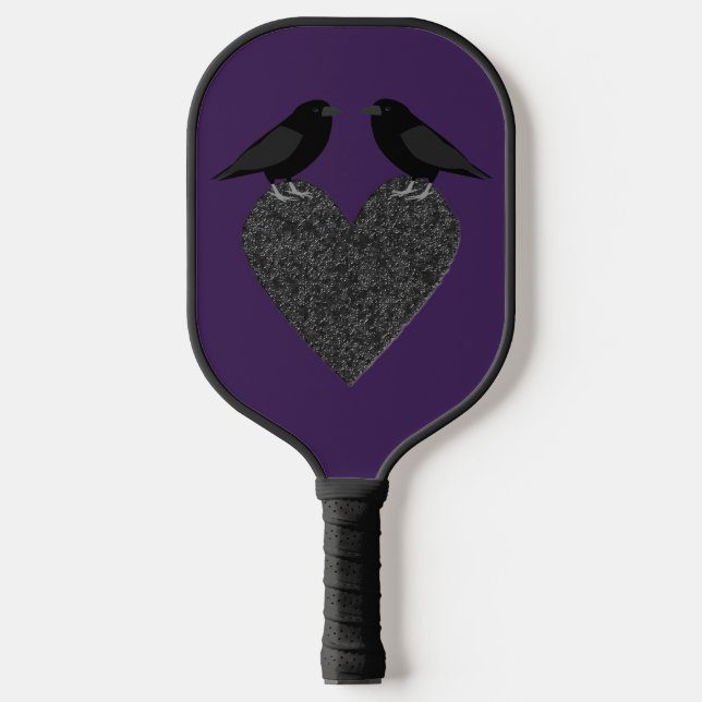 Raquette De Pickleball Ravens gothiques et Coeur noir (Recto)