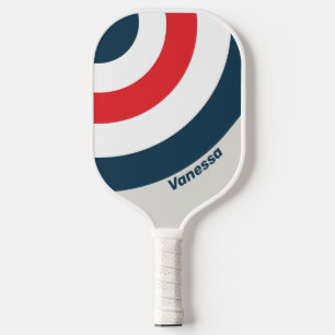 Raquette De Pickleball Rayure de cercle Warbird avec nom
