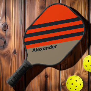 Raquette De Pickleball Rayures de Prairie Désertique Sport Vintage avec N