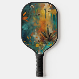Raquette De Pickleball Récolte d'automne Turquoise rouille or Abstrait