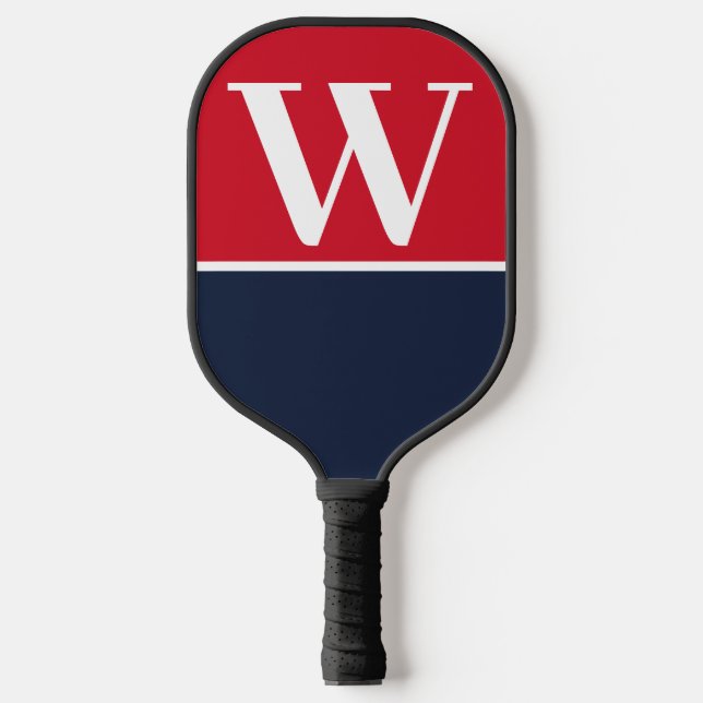 Raquette De Pickleball Red & Navy College Monogram Pickleball Paddle (Recto)