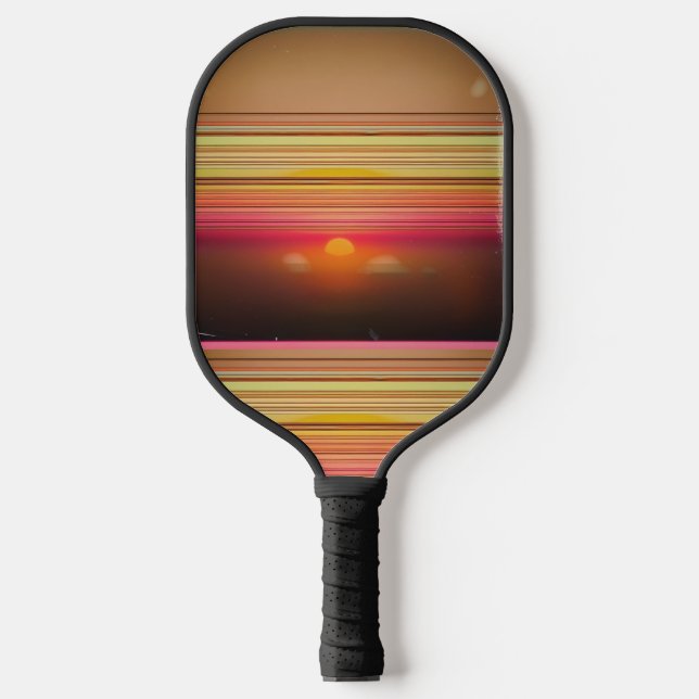 Raquette De Pickleball Retro 70s Sunset Lines Abstract Pickleball Paddle (Recto)