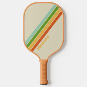 Raquette De Pickleball Rétro ABC Rue Rayée avec Nom
