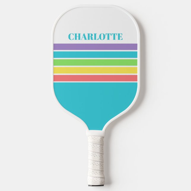 Raquette De Pickleball Retro Be Happy Pickleball Rainbow Anniversaire (Recto)