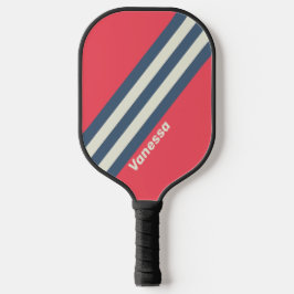 Raquette De Pickleball Retro Beach Club Stripes avec nom