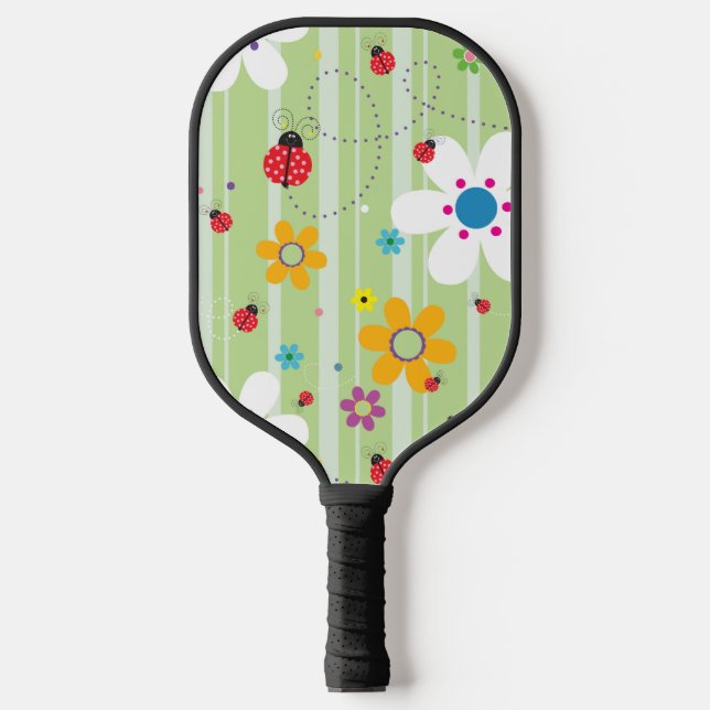 Raquette De Pickleball Retro Flower 60's 70's Ladybug (Recto)