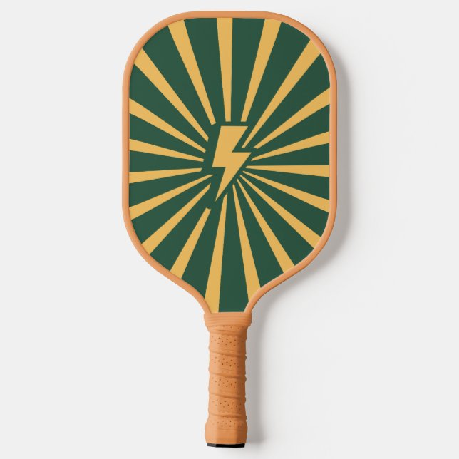 Raquette De Pickleball Retro Green Orange Sunburst 2 Côté Différent (Verso)