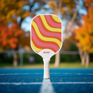 Raquette De Pickleball Retro Orange Yellow Rose les années 70 & 90s