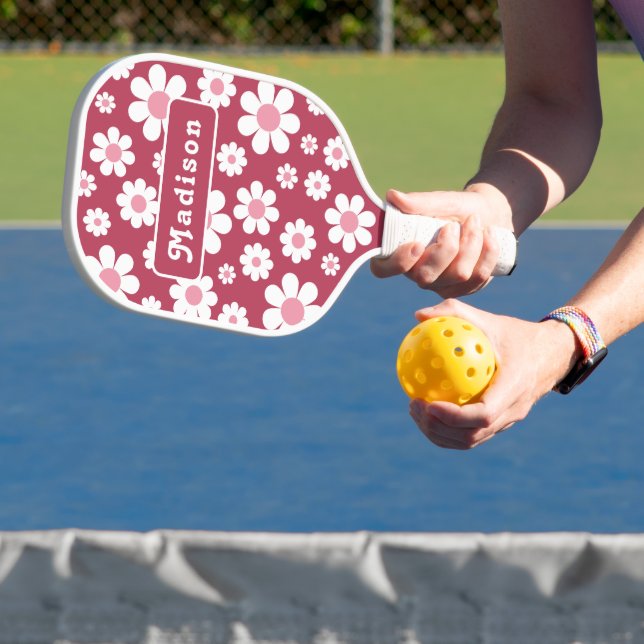 Raquette De Pickleball Retro Personnalisé Nom Daisy (Insitu)