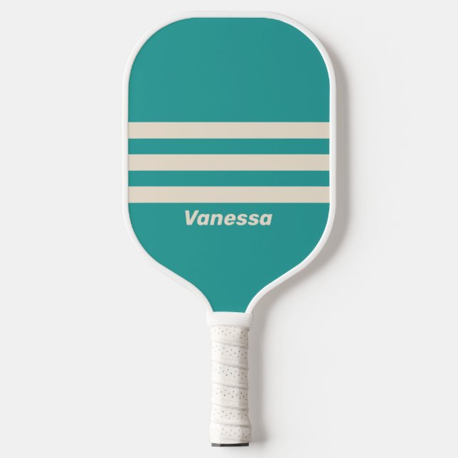 Raquette De Pickleball Retro Sea Breeze Trois Accroissement avec nom (Recto)