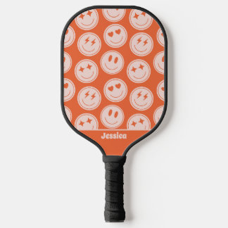 Raquette De Pickleball Retro Smile Motif Nom personnalisé Pickleball Padd