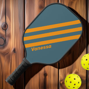 Raquette De Pickleball Rétro Sunshine Trois Bandes avec Nom