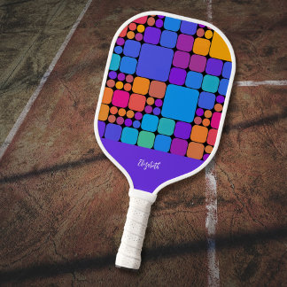 Raquette De Pickleball Retro Tiles Personalized | Dink Well