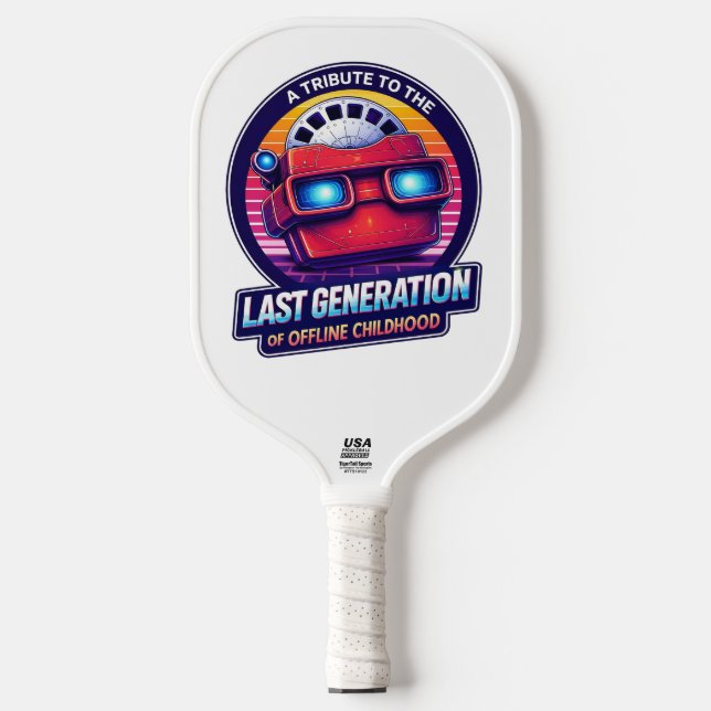 Raquette De Pickleball Retro Viewmaster Badge: Last Generation of Offline (Recto)
