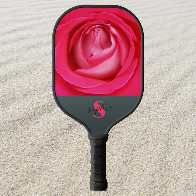 Raquette De Pickleball Rose rose chaud moderne avec nom Pickleball Paddle (Créateur téléchargé)
