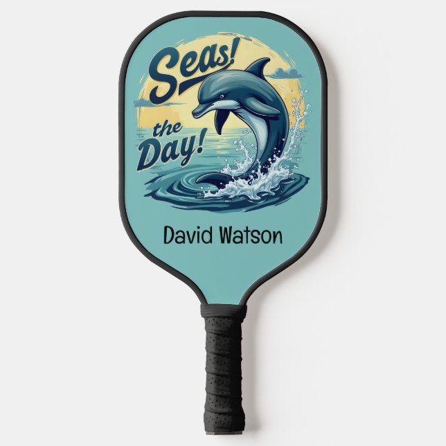 Raquette De Pickleball Seas Day Retro Dolphin Océan esthétique (Recto)