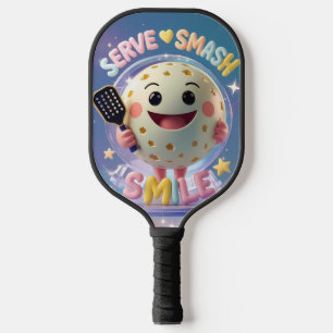 Raquette De Pickleball Servez-vous. Putain. Souriez. - Cute Kawaii Pickle