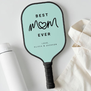 Raquette De Pickleball Simple Aqua Joli Script Joli Moderne Meilleure Mam