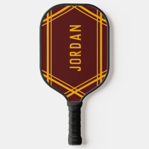 Raquette De Pickleball Simple Sporty Stripes Nom de votre couleur Gauche
