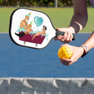 Raquette De Pickleball SlipperyJoe's deux gays hommes aiment la baignoire
