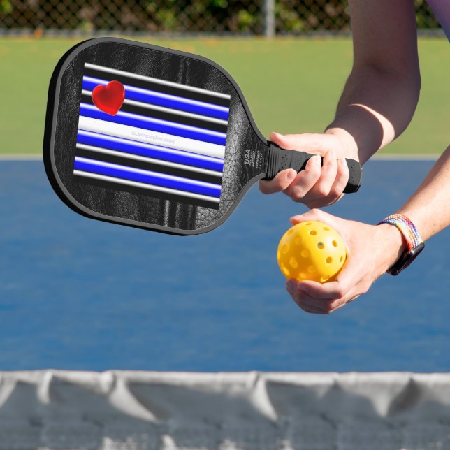 Raquette De Pickleball SlipperyJoe's Gay Leather Pride drapeau royal noir (Insitu)