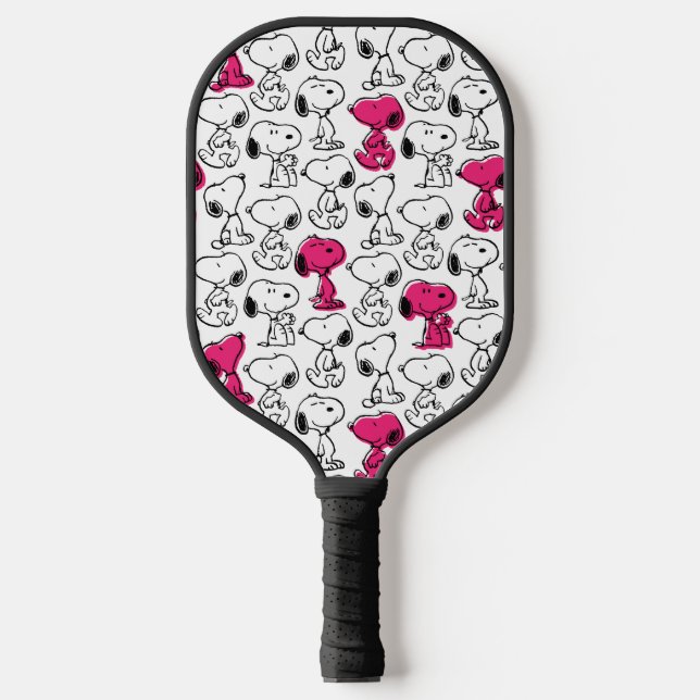 Raquette De Pickleball Snoopy Black & Magenta Motif (Recto)