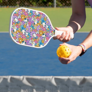 Raquette De Pickleball Snoopy & Motif de fleurs de bois