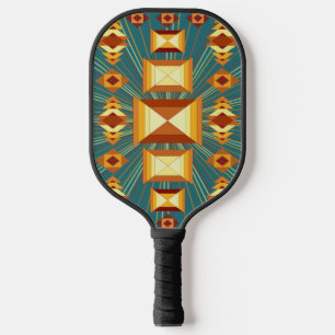 Raquette De Pickleball Southwestern Golden Sun Rays Design indien