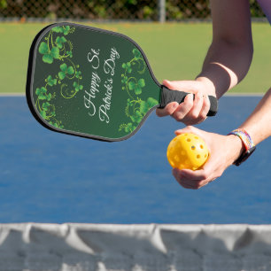 Raquette De Pickleball St. Patrick's Day Green Vine Shamrock Irish Party