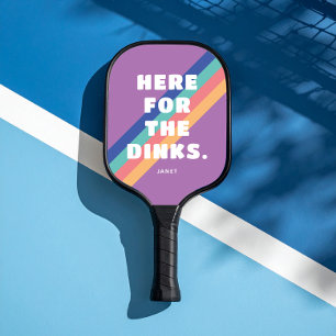 Raquette De Pickleball Stripes vintages sur violet ici pour les Dinks
