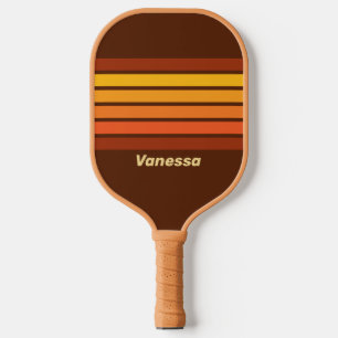 Raquette De Pickleball Style Vintage à travers les rayures avec nom