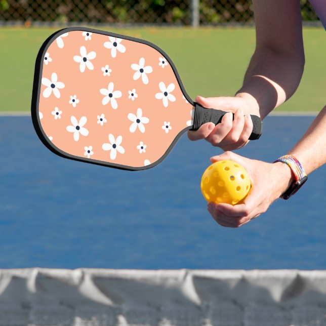 Raquette De Pickleball Summer Boho White Daisy Flowers (Insitu)