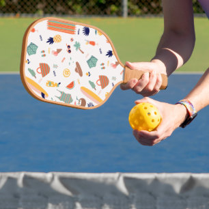 Raquette De Pickleball Sunny Beach Fun Motif