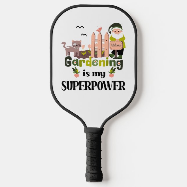 Raquette De Pickleball Superpuissance du jardin, jardinier mignon (Recto)