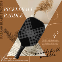 Raquette de Pickleball sur mesure Noir & Gris