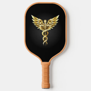 Raquette De Pickleball Symbole Polygonal Or Caduceus