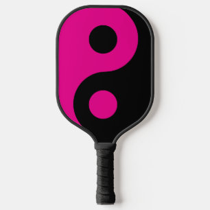 Raquette De Pickleball Symbole Yin Yang rose chaud et noir