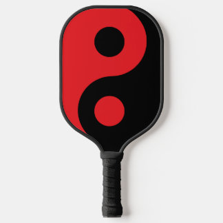 Raquette De Pickleball Symbole Yin Yang Rouge et Noir