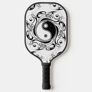 Raquette De Pickleball Symbole Yin & Yang Tatouage Noir et Blanc
