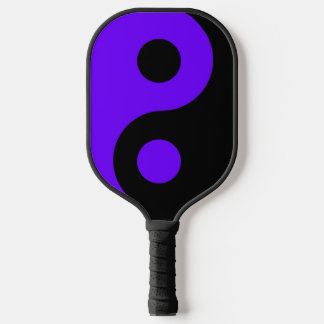 Raquette De Pickleball Symbole Yin Yang violet et noir