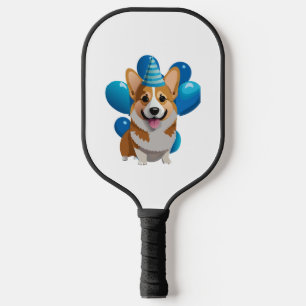 Raquette De Pickleball T-shirt classique d'anniversaire de Corgi bleu (1)