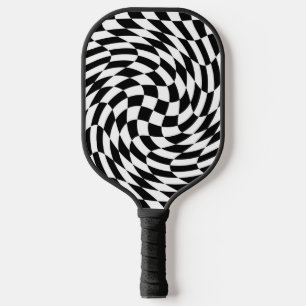 Raquette De Pickleball Tableau de contrôle Wavy noir et blanc
