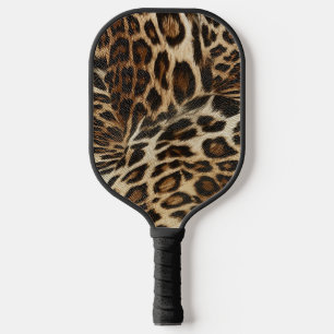 Raquette De Pickleball Taches de léopard Spiffy Regarder le grain de cuir