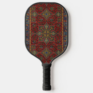 Raquette De Pickleball Tapis persan vintage motif rouge bleu arabesque