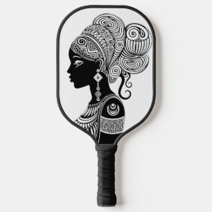 Raquette De Pickleball Tatouage Tribal Portrait de Fille Africaine