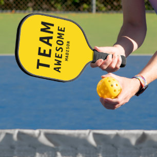 Raquette De Pickleball Team Awesome Funny Sports Simple Typography Name