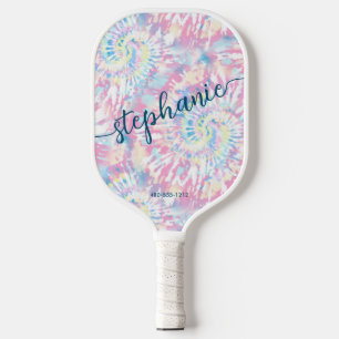 Raquette De Pickleball Teinture rose Nom du script Personnalisé